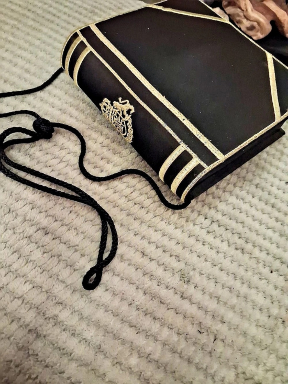 Vintage IVANA Black Gold-Tone Clutch